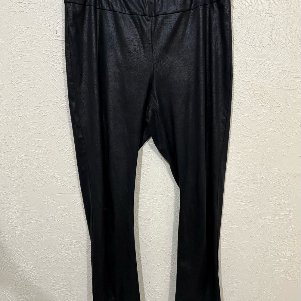Krazy Larry sleek black leather-look ankle leggings
